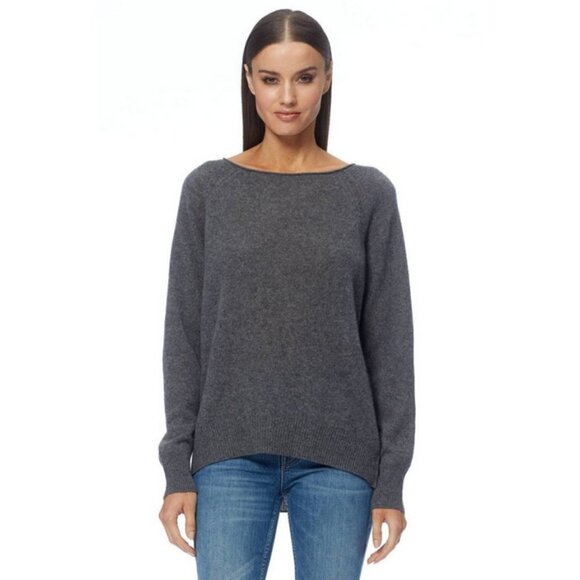 💕360 CASHMERE💕 Jessa Boatneck Cardigan ~ Dark Pink 100% Cashmere Large L NWT - Picture 10 of 12